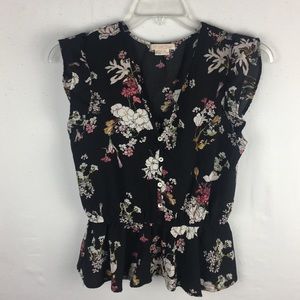 Marlowe wildflower ruffle blouse
